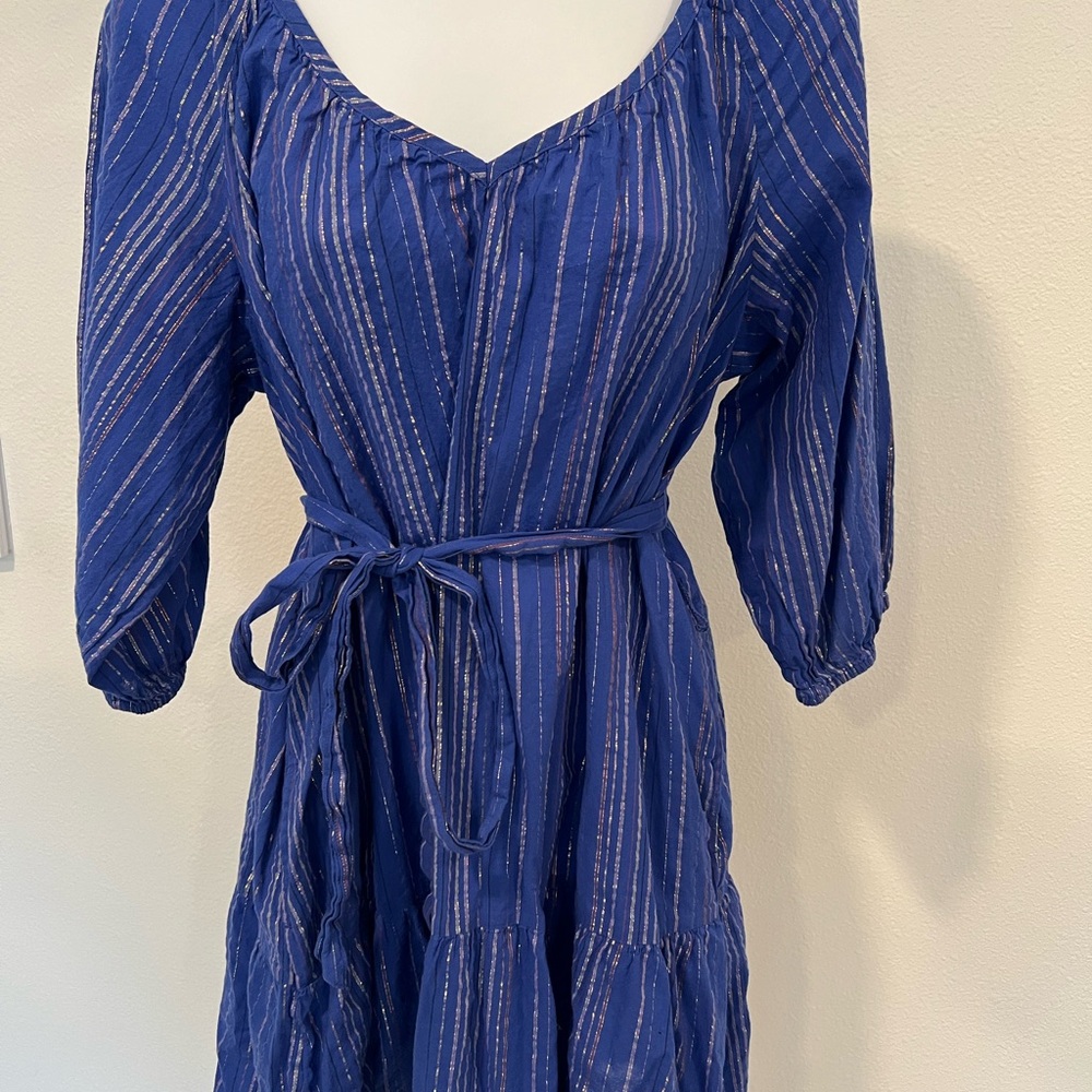 GAP 3/4 Sleeve Blue Striped Dress like new